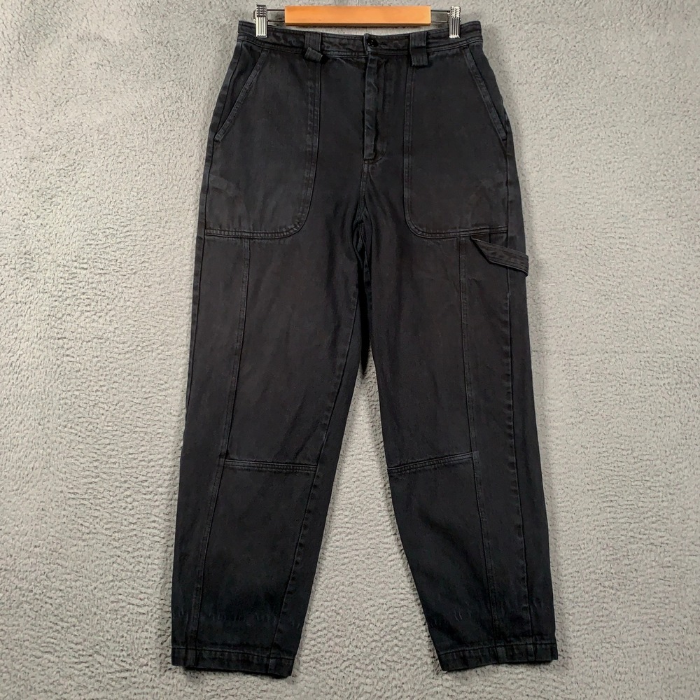 Alex Mill Carpenter Pant Womens 8 Black High Rise Utility Painter Denim Trousers